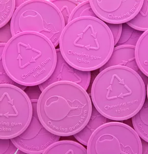 Custom Chewing Gum Tokens with engraving