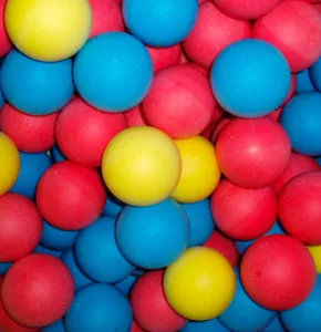 Sponge Balls in blue, yellow and red