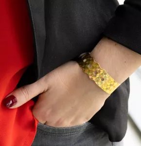 Gold Plastic Glitter Wristband without print
