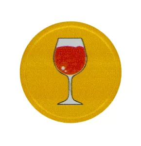 Round transparent orange In Stock Token printed with standard design