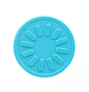 Turquoise round In Stock Token engraved with standard design