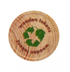 Wooden Token In Stock with full colour print