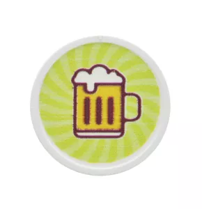 White round Token in Stock printed with standard design beer glass