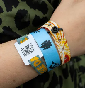 Woven Fabric Festival Wristband with Printable Tag