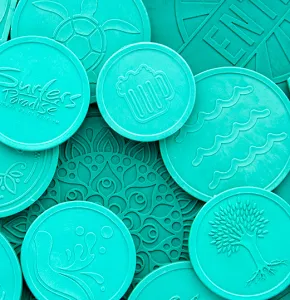Custom Fishing Net Drink Tokens in different sizes