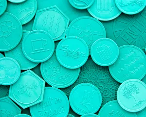 Custom Fishing Net Drink Tokens in different sizes