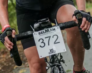 Cycling Race Number with black print