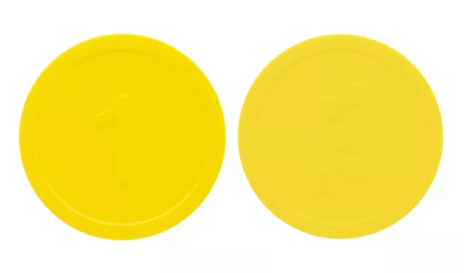 Yellow Braille Tokens with standard design