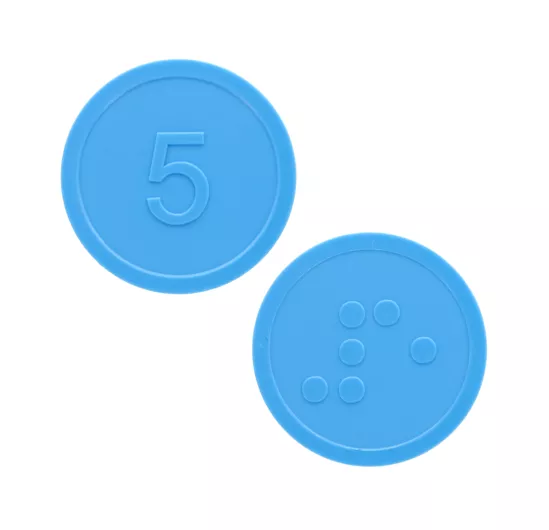 Gettone Braille blue con design standard