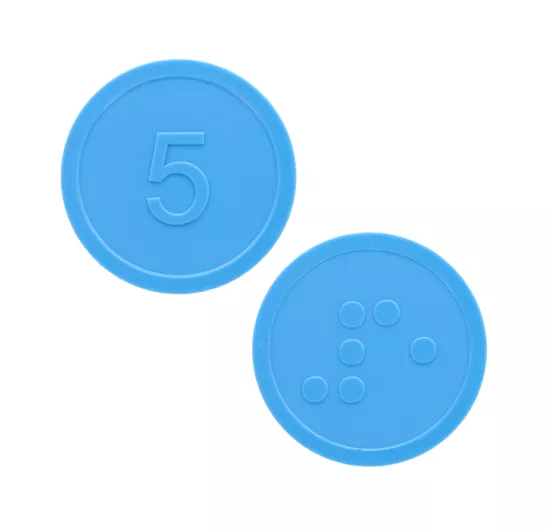 Blue Braille Tokens with standard design