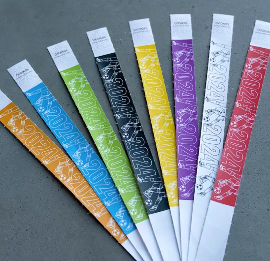 Tyvek Wristbands 19 mm with pre-printed football designs