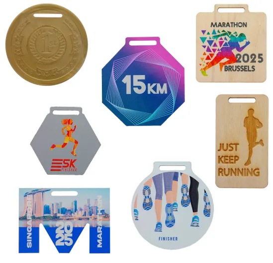 Médailles personnalisées dans différentes formes et matériaux